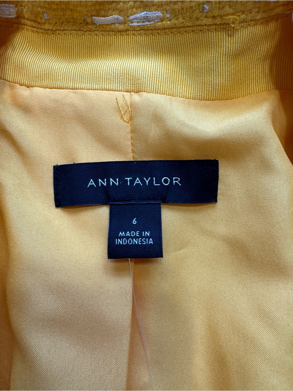 Ann Taylor Bright Yellow Cropped Tweed Blazer - Picture 7 of 10